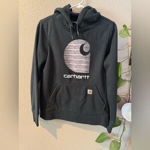 CARHARTT WOMEN'S RAIN DEFENDER RELAXED FIT MIDWEIGHT LOGO GRAPHIC HOODIE